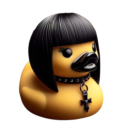 Duckieville Ente,Entenstatue Aus Kunstharz,Tierfigur Gothic Entenstatue,Harzstatuen Schreibtisch Dekoration,Sammelfiguren Satan Ente,Sammlerstück Gothic Punk Enten Figur Satan Ente Tisch Deko Geschenk von Xiixuuj