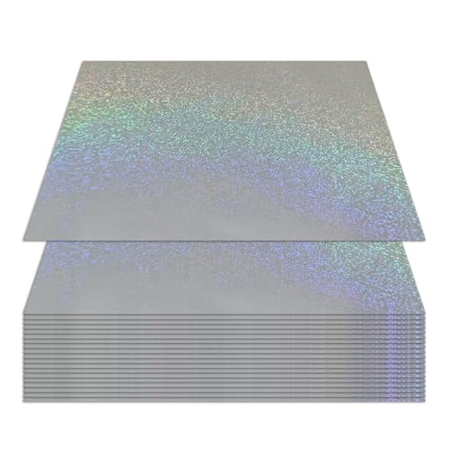 Xiixuuj Glitzer-Laminatbögen, holografische Bastelpapier-Aufkleber, A4, 20 Blatt, wasserdichte Bastelfolie, selbstklebend, zum Verpacken von Schulprojekten, Fotos, Dokumenten von Xiixuuj