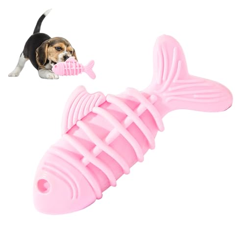Xiixuuj Kauspielzeug für Hunde, Fischförmiges Zahnspielzeug für Hunde, interaktives Kauspielzeug, Silikon, Haustierzubehör für Geschäft, Zuhause, Langeweile, Reisen, Outdoor, tägliches Indoor-Training von Xiixuuj