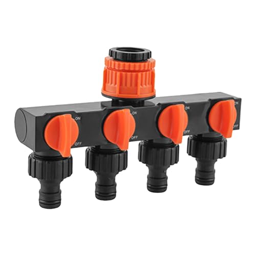 Xiixuuj Spigot Splitter 4 Wege, Zapfhahn Splitter Wasserhahn Adapter | Unabhängige Kontrolle Bewässerungswerkzeuge Wasserhahn Adapter für Rasen, Wohnmobil, Autowäsche, Camping, Gewächshaus Outdoor von Xiixuuj