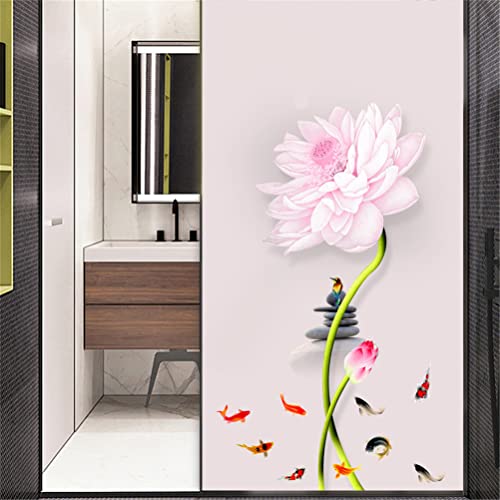 Fensterfolie Privatsphäre, nicht klebend, Blume, 06A, dekorativ, mattiert, statisch haftend, Fensteraufkleber, 42 x 65 cm von Xijier