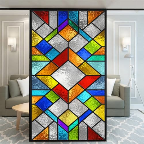 Fensterfolie ohne Kleber, Sichtschutz, Waldbilder, 110H, dekorativ, Milchglas, Tür, Fenster, Aufkleber, Fensteraufkleber für Zuhause, Büro, 40 x 60 cm von Xijier