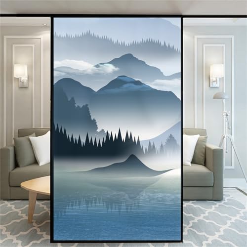 Fensterfolie ohne Klebstoff, klassisches Muster, dekorativ, Milchglas, Tür-/Fensterabdeckung, Fensteraufkleber, 89 x 110 cm von Xijier