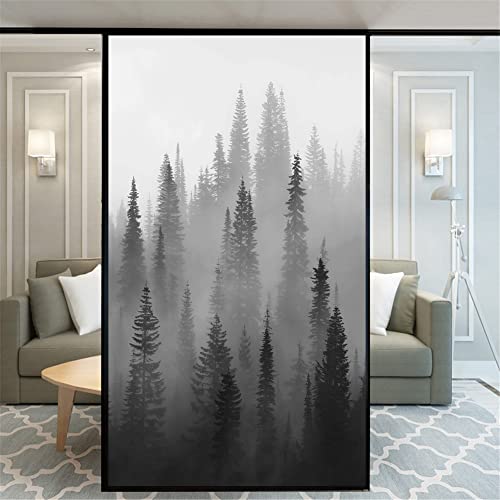 No Glue Window Film Privacy Forest Pictures Decorative Frosted Glass Door Window Decals Window Sticker for Home Office 89x150cm(35""x59") von Xijier