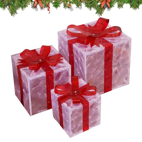 Xijobido Christmas Beleuchtete Geschenkboxen - Weihnachtsdekoration Mit LED Licht Für Innen Und Außen - 3-TLG Deko-Set Für Garten Balkon Wohnzimmer Schlafzimmer Xijobido Christmas Beleuchtete Geschenkboxen - Weihnachtsdekoration Mit LED Licht Für Innen Und Außen - 3-TLG Deko-Set Für Garten Balkon Wohnzimmer Schlafzimmer von Xijobido