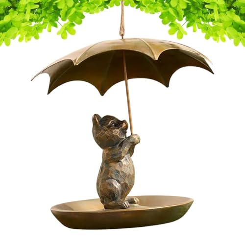 Xijobido Eichhörnchen Mit Regenschirm Vogelfutterstelle,Metall-Futterautomat Für Den Außenbereich Mit Regenschirm | Allwetter-Futterstation Zur Verwendung Auf Terrassen, Rasenflächen Und In Xijobido Eichhörnchen Mit Regenschirm Vogelfutterstelle,Metall-Futterautomat Für Den Außenbereich Mit Regenschirm | Allwetter-Futterstation Zur Verwendung Auf Terrassen, Rasenflächen Und In von Xijobido