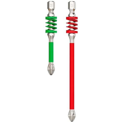 Xijobido Elektrische Schraubendreher-Bits | 2-teiliger Schraubbit-Set | Rutschfeste Spitzen mit Feder für Elektriker, Haushalt, Handwerk, Wartung, Holz, und Möbel Xijobido Elektrische Schraubendreher-Bits | 2-teiliger Schraubbit-Set | Rutschfeste Spitzen mit Feder für Elektriker, Haushalt, Handwerk, Wartung, Holz, und Möbel von Xijobido