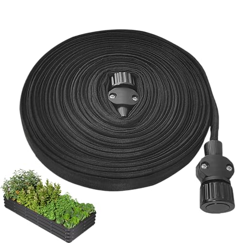 Xijobido Flacher Tränkerschlauch,Tropfschläuche Für Garten | Flacher Tröpfelschlauch Auslaufsicher Knickfest Expandierbar Doppelschicht 15 M Für Gartenbewässerung Gewächshaus Pflanzen von Xijobido
