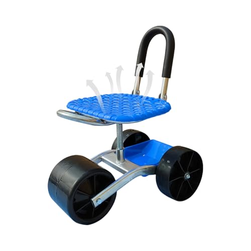 Xijobido Gartenwagen Mit Sitz - Höhenverstellbarer Gartenscooter - 360° Drehbarer Hocker Für Gartenarbeit Camping & Garage von Xijobido
