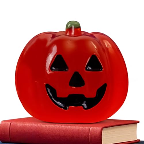 Xijobido Halloween Kürbis Deko | Leuchtet im Dunkeln Kürbis Figur,Kunstharz Deko Für Halloween Tisch Schreibtisch Innenbereich Zimmerpflanzen Haus von Xijobido