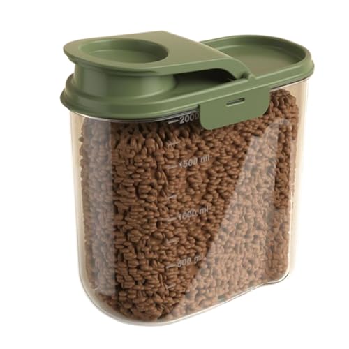 Xijobido Hundefutter Aufbewahrung,2 Liter Hundefutter Behälter | Feuchtigkeitsgeschützt Transparent Luftdicht Staubsicher Getreidespender Große Kapazität Für Haushalt Küche Vorratsschrank Garage von Xijobido