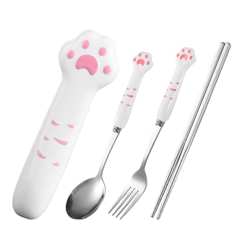 Xijobido Katzenpfoten Essstäbchen | Essstäbchen Set Mit Katzenpfoten-Design | Wiederverwendbare Edelstahl für den Einsatz in Restaurants, auf Reisen, zu Hause, beim Camping und in Xijobido Katzenpfoten Essstäbchen | Essstäbchen Set Mit Katzenpfoten-Design | Wiederverwendbare Edelstahl für den Einsatz in Restaurants, auf Reisen, zu Hause, beim Camping und in von Xijobido