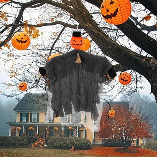 Xijobido Kürbisgeist Deko - Halloween-Deko Für Draußen - Halloween Deko Mit Beweglichen Armen Und Kopf Für Fenster Terrasse Garten Decke Innenbereich von Xijobido