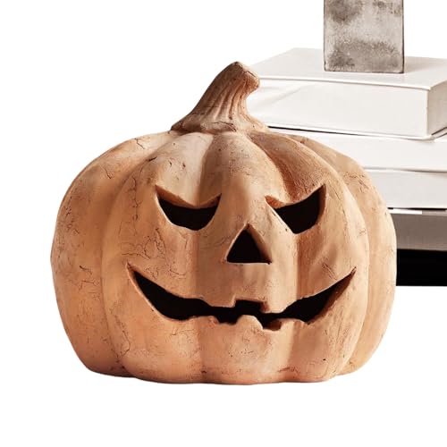Xijobido Leuchtender Kürbis - Halloween Kürbislaterne | Flammenlose Gruselleuchten Für Draußen Innen Schlafzimmer Deko Garten Haustür Party Haus Rasen von Xijobido