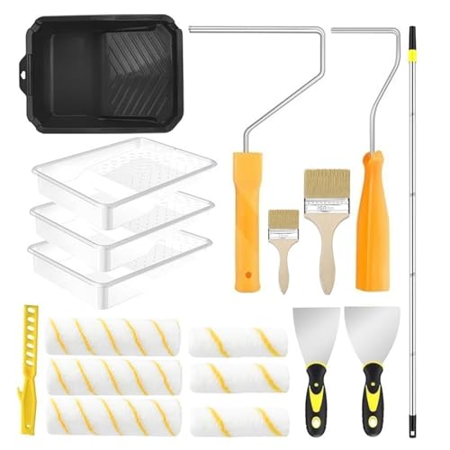 Xijobido Malerroller Set | Multifunktionaler Roller Mit Teleskopstange,Werkzeug Für Projekte An Wänden Decken Schränken Türen Und Nacharbeiten Für Glatte Anstriche Xijobido Malerroller Set | Multifunktionaler Roller Mit Teleskopstange,Werkzeug Für Projekte An Wänden Decken Schränken Türen Und Nacharbeiten Für Glatte Anstriche von Xijobido
