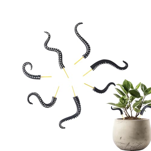 Xijobido Oktopus Tentakel Pflanzenstäbe,Oktopus Tentakel Stäbe Deko - Rankhilfen Stäbe Im Dunkeln Leuchtend 7 Teilig Für Zuhause Terrasse Garten Blumentopf Deko Halloween Dekoration von Xijobido