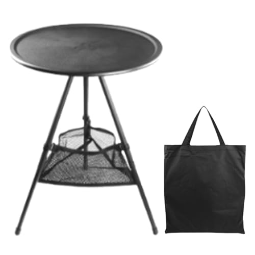 Xijobido Outdoor Klapptische | Runder Tisch Für Terrasse Camping | Runder Tragbarer Schreibtisch Klappmöbel für Reisen Kochen Picknick Grillen Camping Draußen von Xijobido
