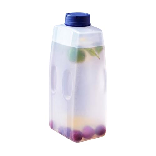 Xijobido Saftflaschen Mit Deckeln, Kühlschrankgeeignete Flasche, 2L Leckdichter Kühlgetränkespender Für Wasser Milch Kaffee Limonade von Xijobido