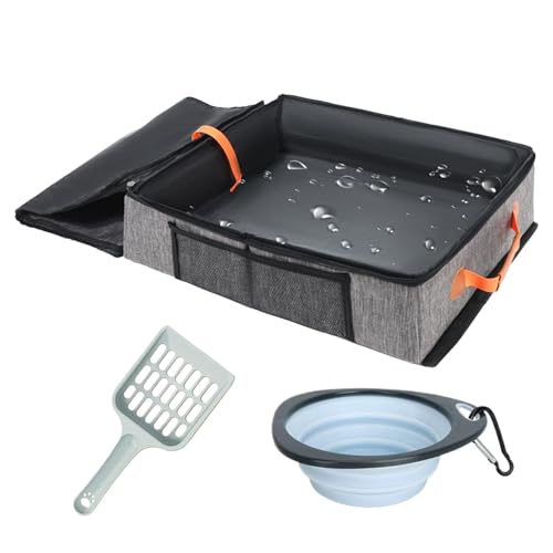 Xijobido Tragbare Katzentoilette - Klappbare Katzentoilette Kratzfest | Auslaufsicher Wasserdicht Leichte Transport-Toilette Mit Deckel Und Griff | Für Reisen Auto Hotelaufenthalte Xijobido Tragbare Katzentoilette - Klappbare Katzentoilette Kratzfest | Auslaufsicher Wasserdicht Leichte Transport-Toilette Mit Deckel Und Griff | Für Reisen Auto Hotelaufenthalte von Xijobido