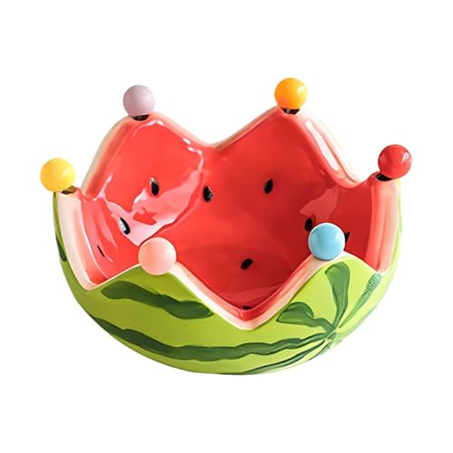 Xijobido Wassermelonen Fruchtschale - Keramik Obstschale Mit 6 Edelstahl Gabeln,Küchenzubehör Für Haushalt Restaurant Bar Valentinstag Feiertage Xijobido Wassermelonen Fruchtschale - Keramik Obstschale Mit 6 Edelstahl Gabeln,Küchenzubehör Für Haushalt Restaurant Bar Valentinstag Feiertage von Xijobido