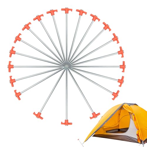 Xijobido Zelt Heringe,Erdanker Camping Pflöcke - 20 Stück Outdoor Heringe für Planen Markisen Garten Wandern von Xijobido