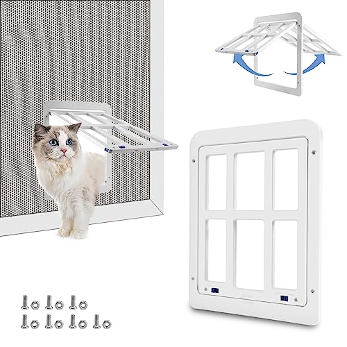 Xikulia Katzenklappe Fliegengitter,Haustierklappe Fliegengitter Automatischen Verschluss Hundeklappe Balkontür für Fliegengittertür Abschließbar Haustiertür für Katzen/Hunde () von Xikulia