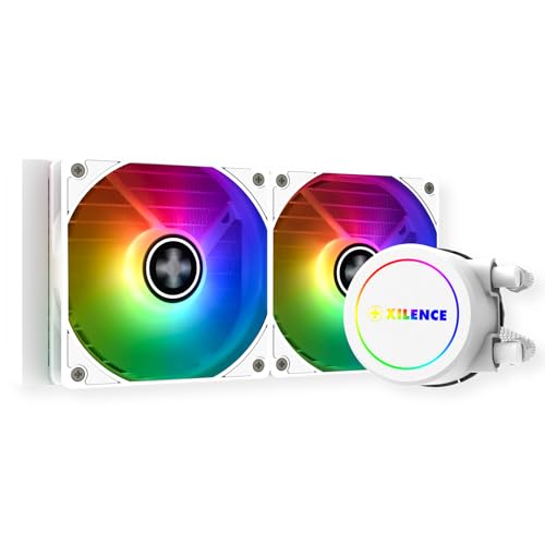 Xilence LiQuRizer | Liquid CPU Cooler | Wasserkühlung | LQ240.W.ARGB | Multi Sockel | AiO | 240 mm Radiator | 2x 120 mm ARGB PWM Lüfter | 300 Watt TDP | AMD | Intel | transparent/weiß von Xilence