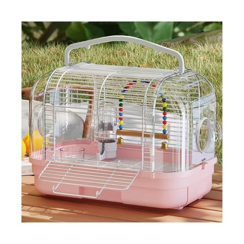 Vogelkäfig Papageienkäfig, tragbarer Käfig for Mitnehmen, Vogelkäfig den Außenbereich mit Tasche, spezielle Vogeltasche(Pink) von Xilin-872