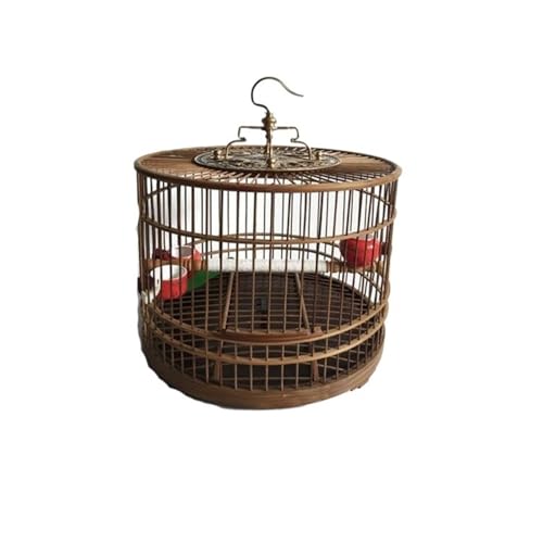 Vogelkäfig Runder Vogelkäfig aus Bambus mit Haken, einfach aufzuhängen, Perlenvogel, Kleiner for einfaches Tragen von Xilin-872