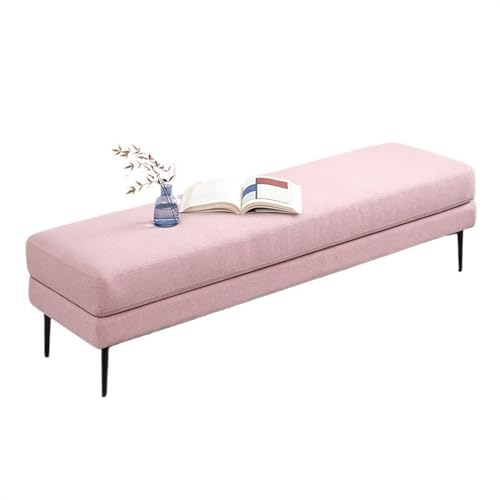 Xilin-872 Bettbank Nachttischhocker, Stoff-Wickelhocker, Wohnzimmer, dekorativer Sofahocker, modernes, einfaches Schlafzimmer, helle Luxusbank Sitzbank (Color : Pink, Size : 150 * 50 * 43cm) von Xilin-872