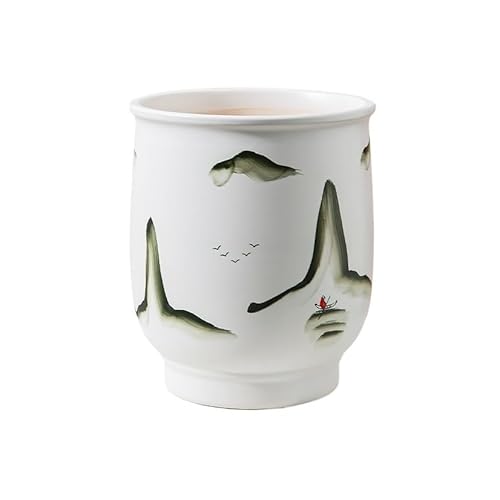Xilin-872 Pflanztopf Chinesischen Stil Haushalt Weiß High-End Eingang Dekoration Keramik Blumentopf Desktop Grün Blumentopf Blumenübertopf von Xilin-872