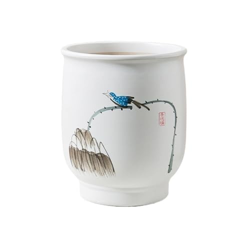 Xilin-872 Pflanztopf Keramik Blumentopf Desktop Chinesischen Stil Haushalt Weiß High-end Eingang Dekoration Grün Blumentopf Blumenübertopf von Xilin-872