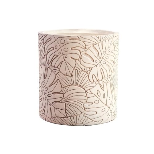 Xilin-872 Pflanztopf Nordischer minimalistischer Blumentopf aus Magnesiumton for den Heimgebrauch, raumhoher Blumentopf for das Wohnzimmer im Innenbereich mit großem Durchmesser Blumenübertopf von Xilin-872