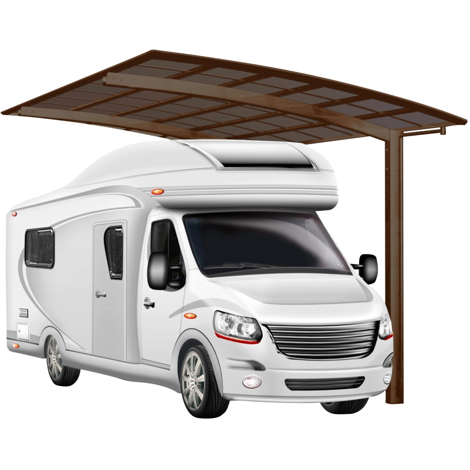 Ximax Alu Carport Portoforte Caravan Typ 80 Mattbraun 270x495cm Sonderfertigung von Ximax