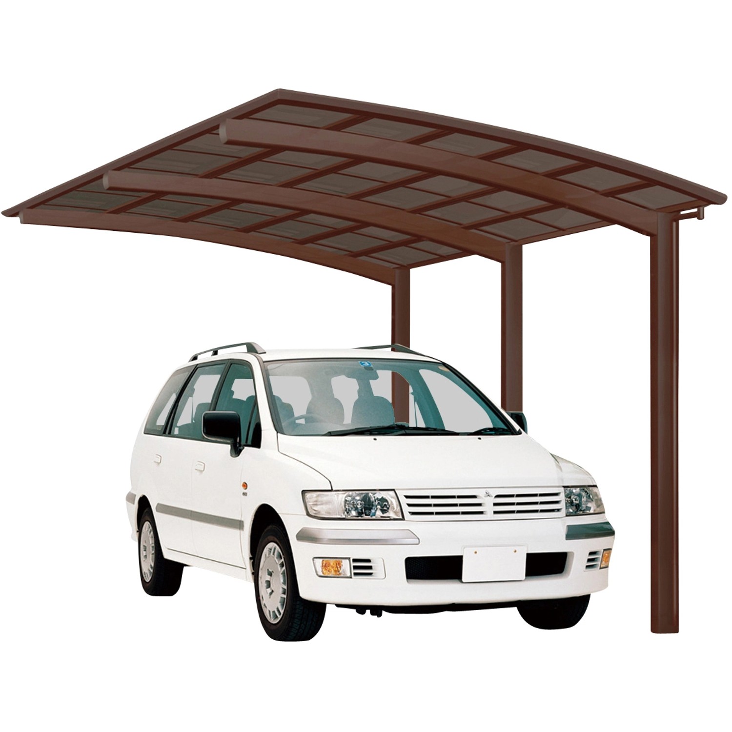 Ximax Alu Carport Portoforte Typ 110 Mattbraun XL 301 x 556 cm Sonderfertigung von Ximax