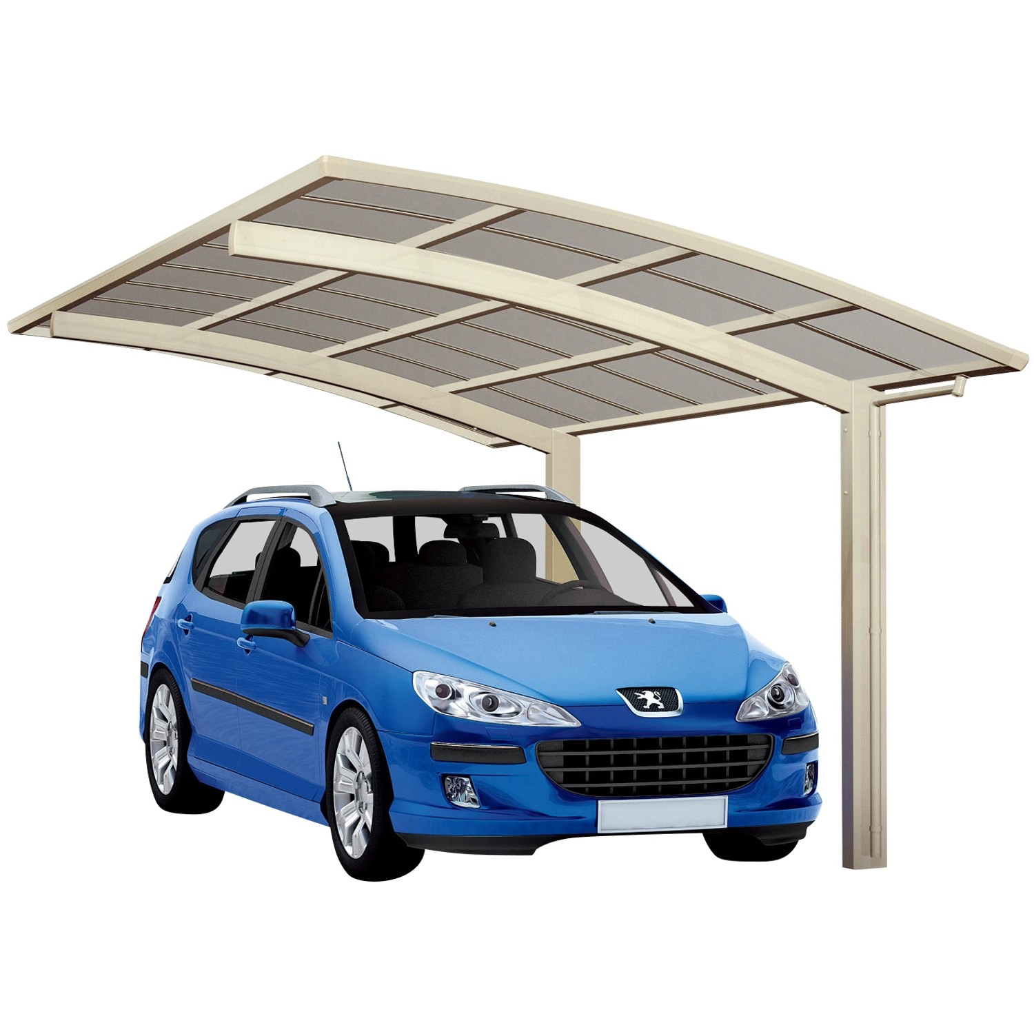 Ximax Alu Carport Portoforte Typ 60 Edelstahl-Look XS 241x495 cm Sonderfertigung von Ximax