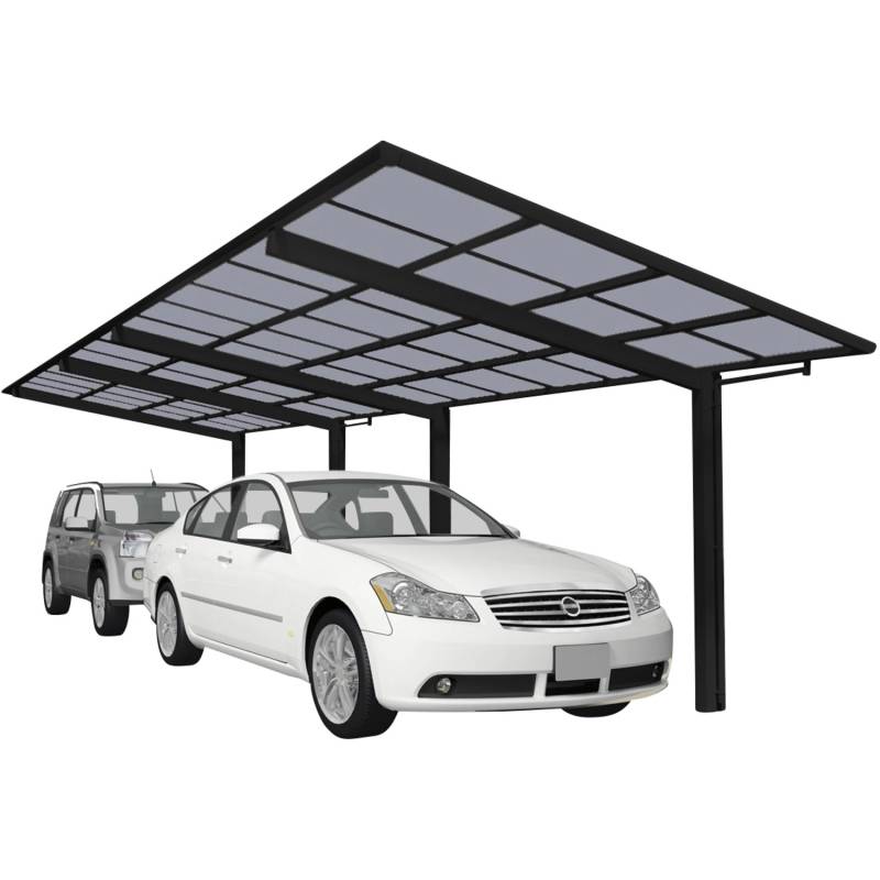 Ximax Alu Doppelcarport Linea Tandem Typ 60 Schwarz 273 x 983 cm Sonderfertigung von Ximax