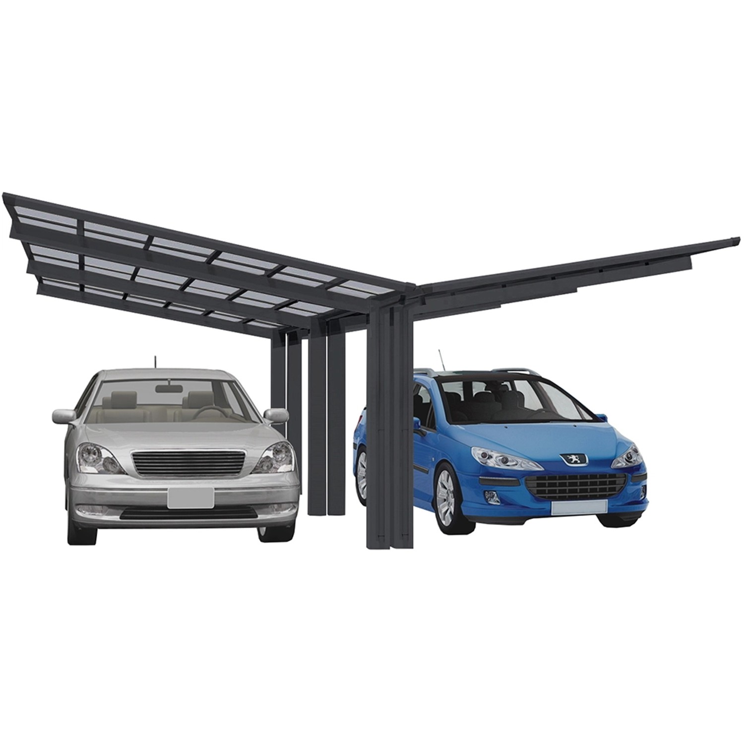 Ximax Alu Doppelcarport Linea Typ 110 Schwarz 548 x 495 cm Sonderfertigung von Ximax