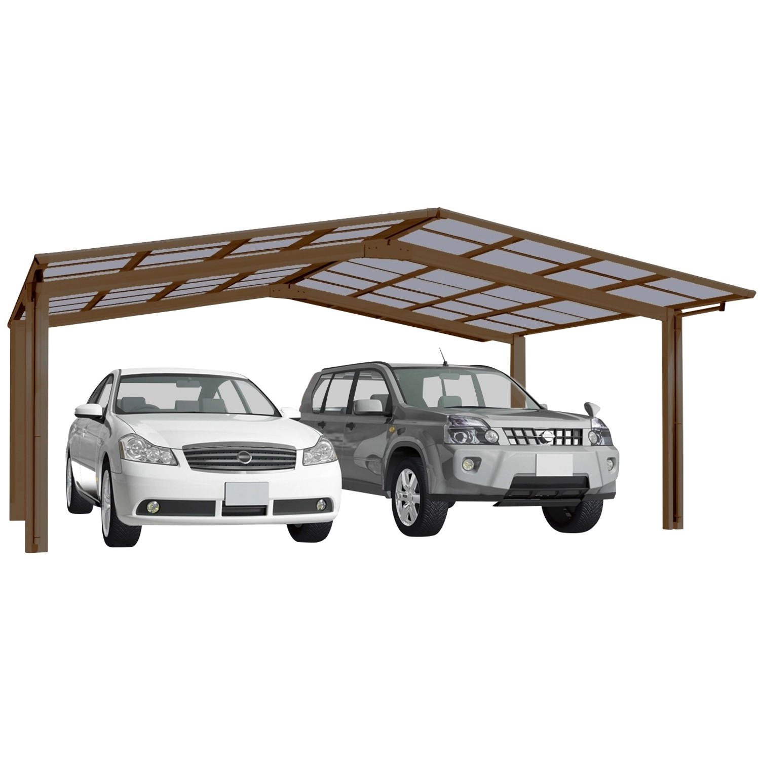 Ximax Alu Doppelcarport Linea Typ 60 Bronze 546 x 495 cm Sonderfertigung von Ximax