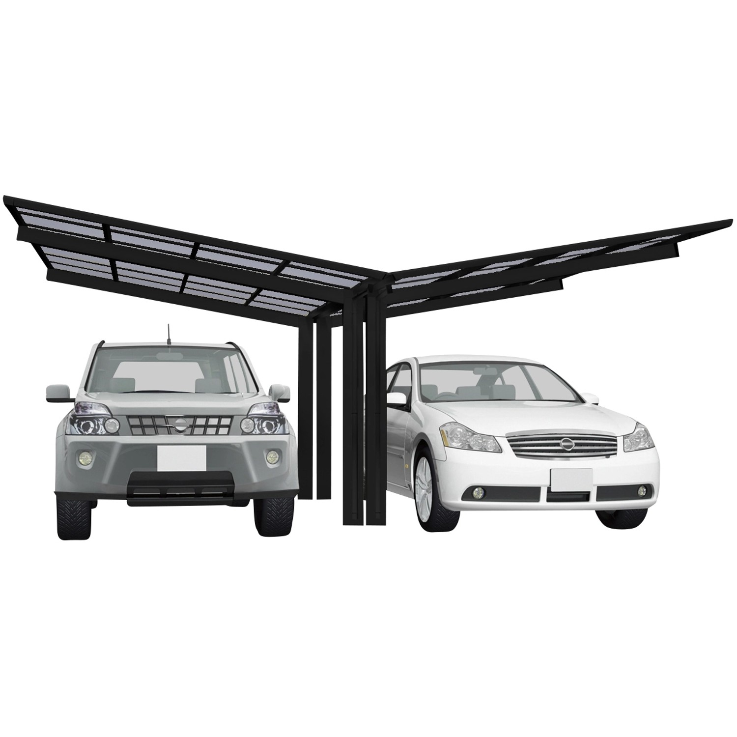 Ximax Alu Doppelcarport Linea Typ 60 Schwarz 548 x 495 cm Sonderfertigung von Ximax