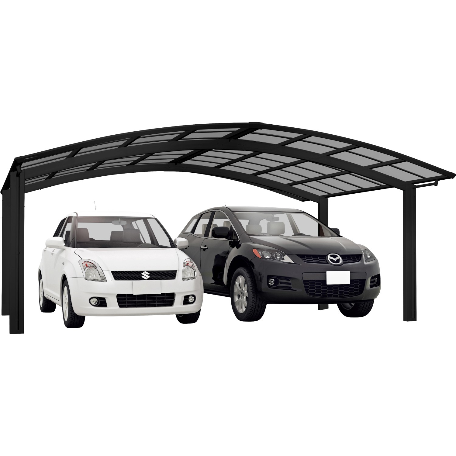 Ximax Alu Doppelcarport Portoforte Typ 80 Schwarz 542 x 495 cm Sonderfertigung von Ximax