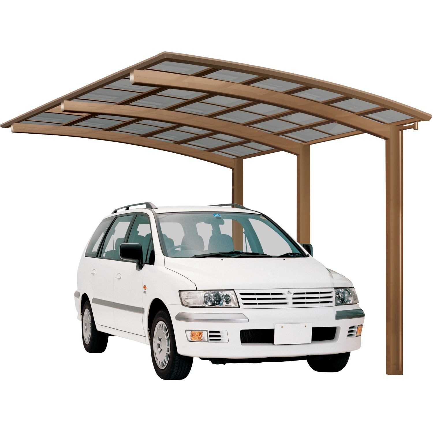 Ximax Alu Einzelcarport Portoforte Typ 110 Bronze 270 x 495 cm Sonderfertigung von Ximax