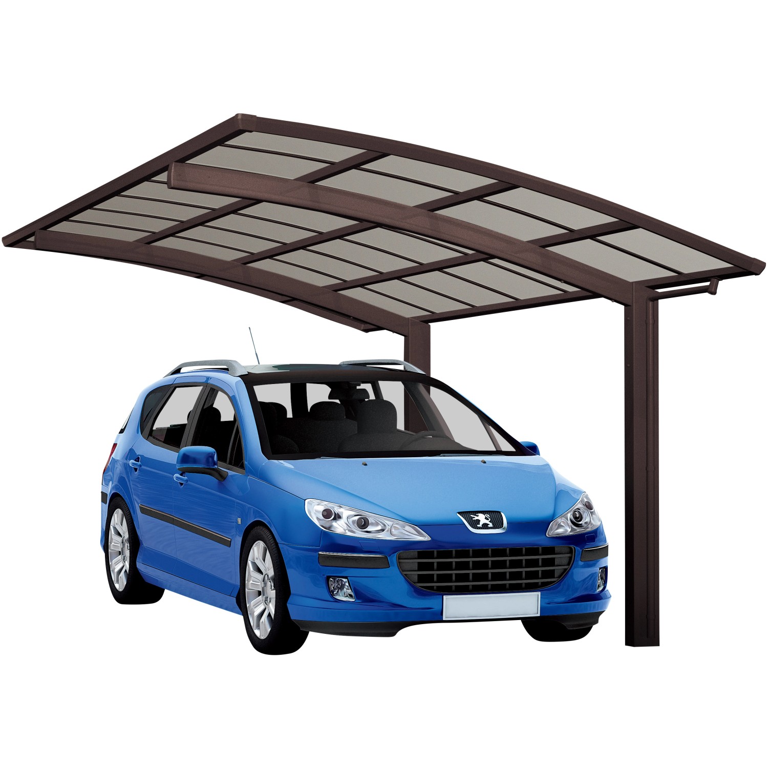 Ximax Alu Einzelcarport Portoforte Typ 60 Mattbraun  270 x 555cm Sonderfertigung von Ximax