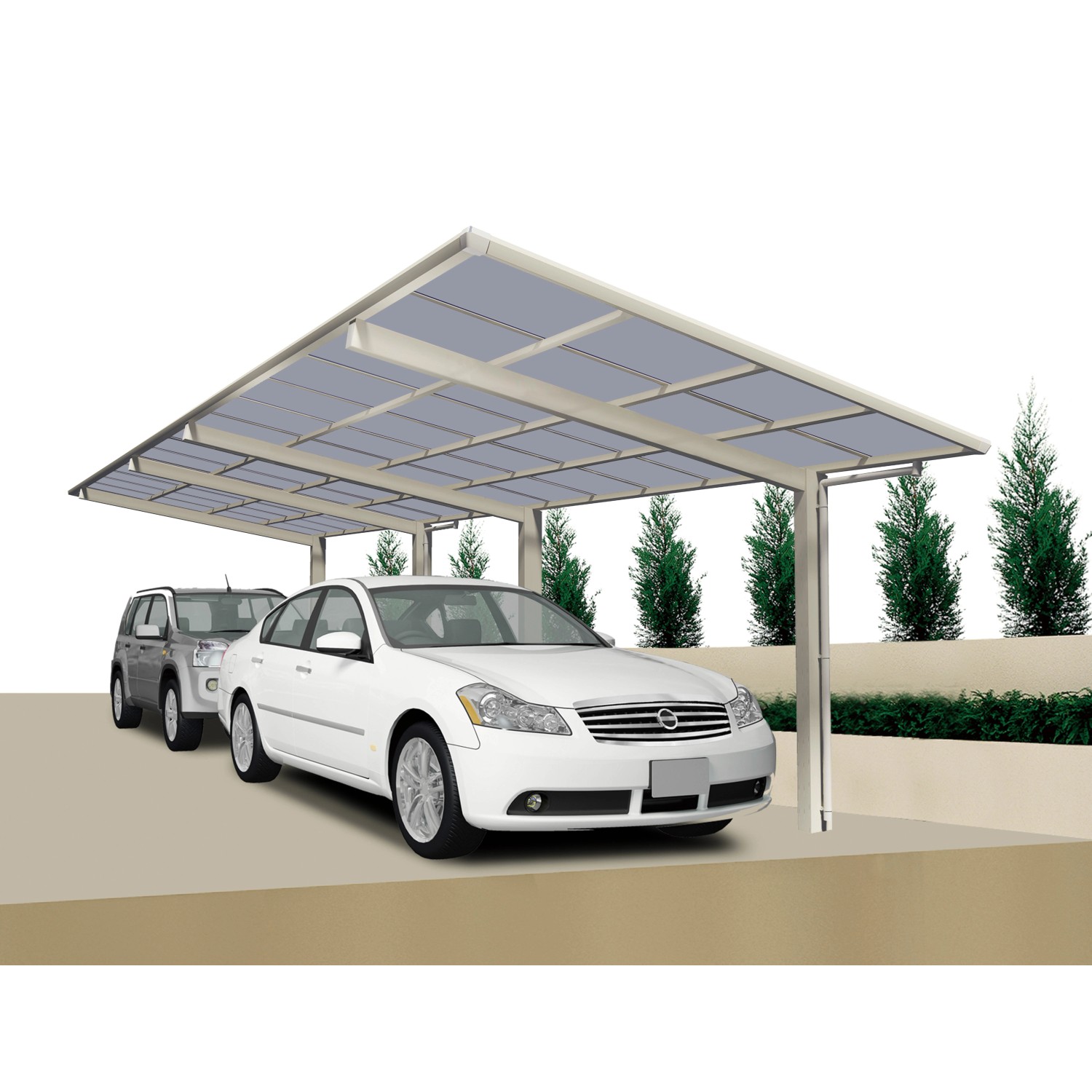 Ximax Carport Linea-60 Tandem Edelstahl-Look von Ximax