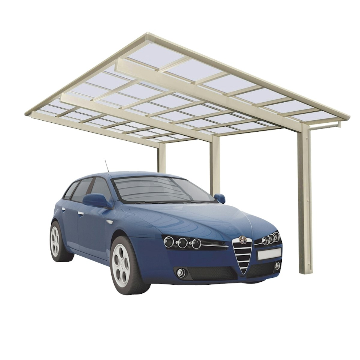 Ximax Carport Linea Typ 110 495,4 x 243,1 cm-Edelstahl-Look von Ximax