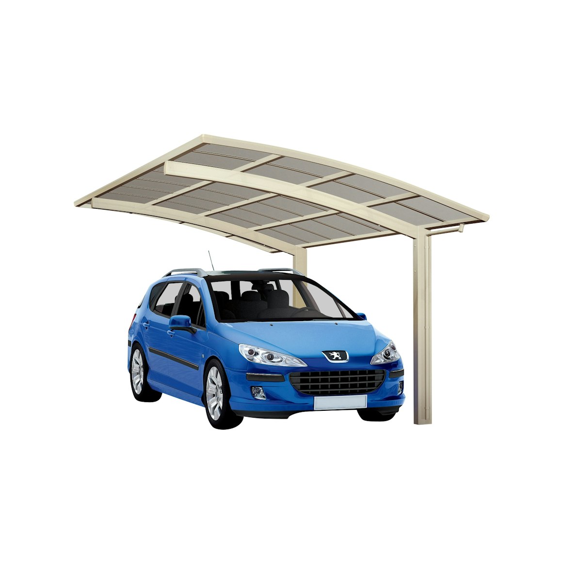 Ximax Carport Portoforte Typ 80 555 x 301 cm-Edelstahl-Look von Ximax