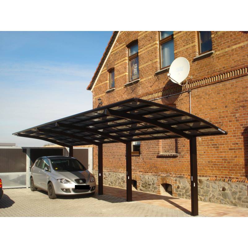 Ximax Doppelcarport 'Portoforte Typ 80 Tandem' Aluminium mattbraun 270 x 983 x 298 cm von Ximax