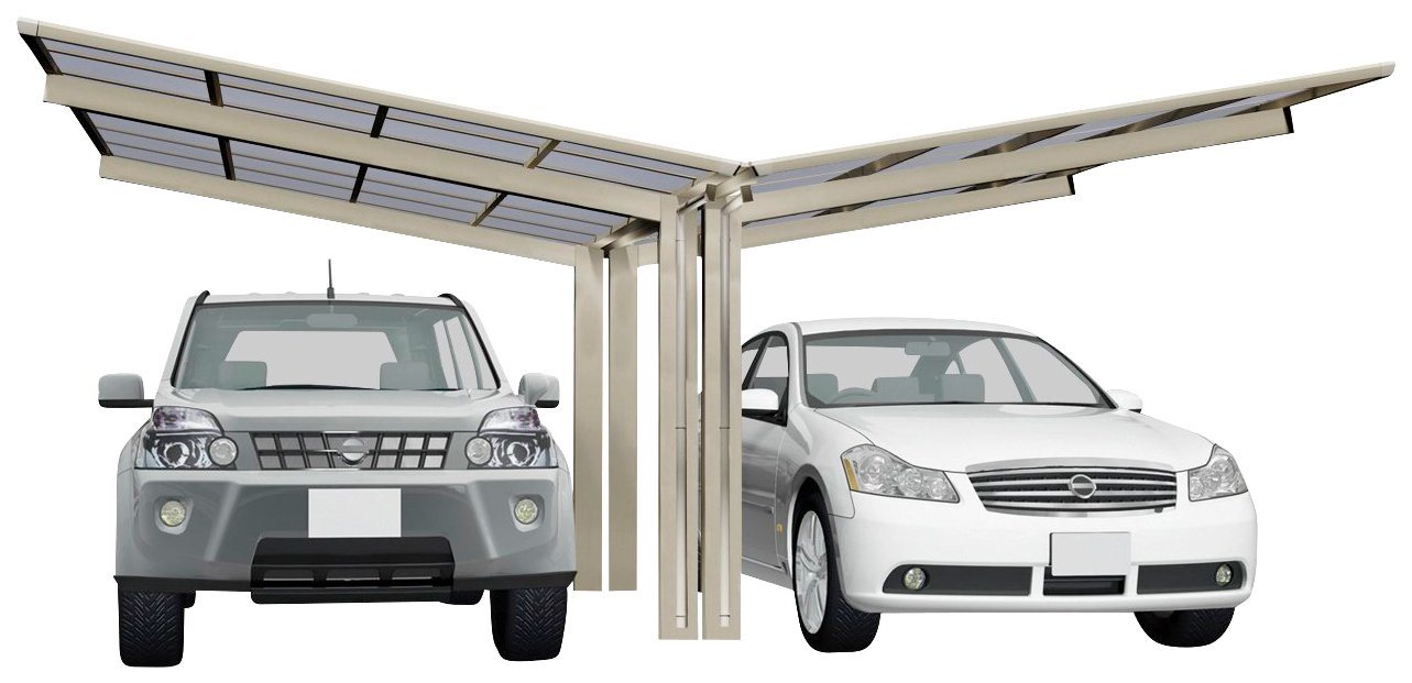 Ximax Doppelcarport Linea Typ 80 Y-Edelstahl-Look, BxT: 548x495 cm, 240 cm Einfahrtshöhe, Aluminium von Ximax