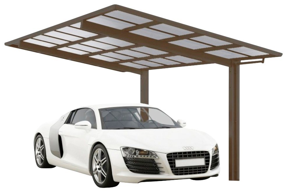 Ximax Einzelcarport Linea Typ 80 Sonderbreite XS-bronze, BxT: 243x495 cm, 240 cm Einfahrtshöhe, Aluminium von Ximax