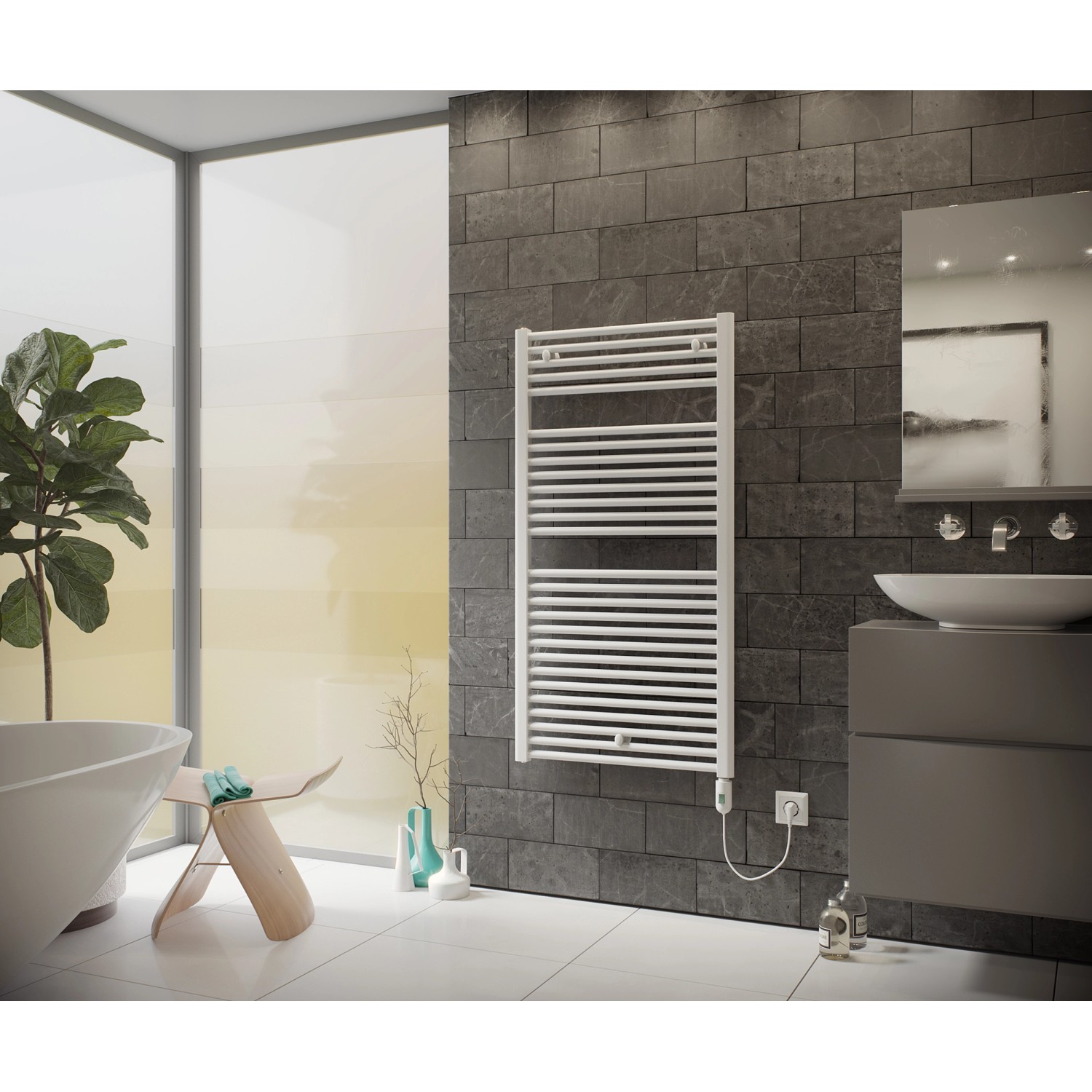 Ximax Handtuchheizkörper Tip Elektrisch Heizstab Typ 2 Weiß 169,1 x 60 cm 900 W Ximax Handtuchheizkörper Tip Elektrisch Heizstab Typ 2 Weiß 169,1 x 60 cm 900 W von Ximax